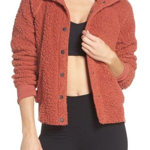 Zella Cozy Up Bomber Jacket - Red - Small